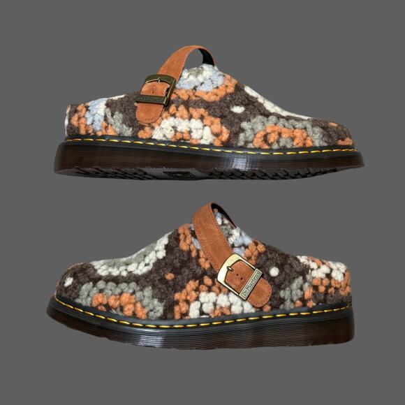 Dr. Martens Isham Crochet Wool Suede Mules in Tan NWOB USM10 - Picture 1 of 8